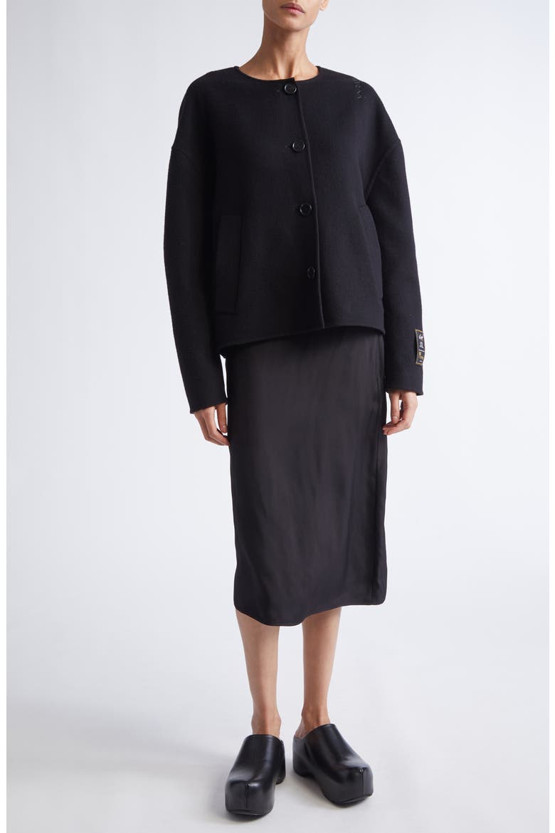 Double Face Virgin Wool & Cashmere Jacket, Alternate, color, 00N99 BLACK