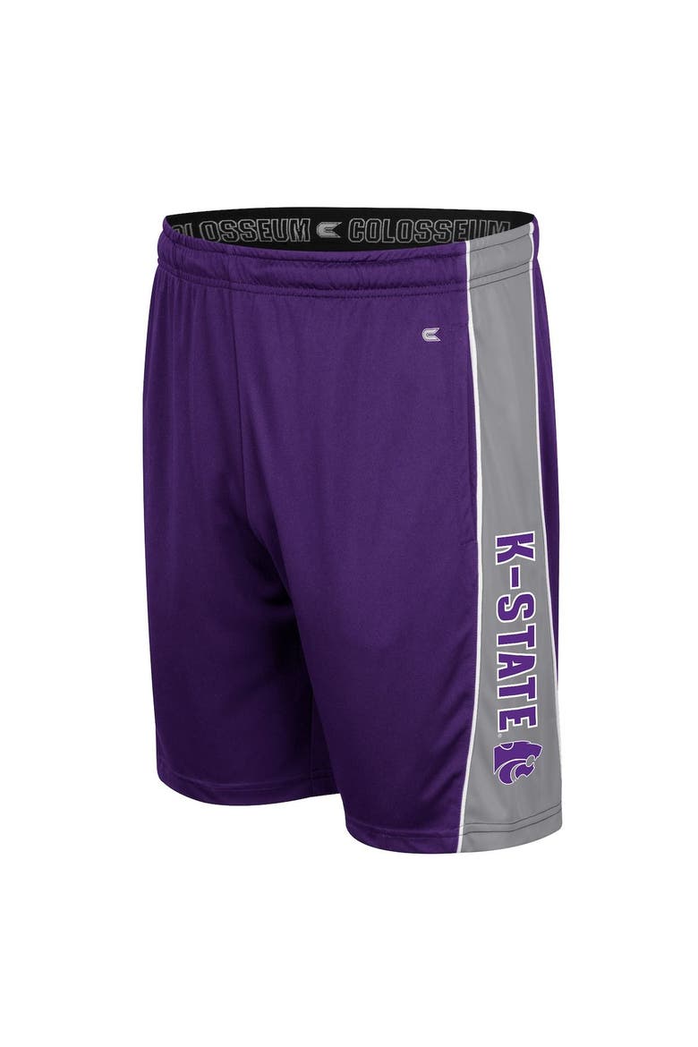 Men's Colosseum Purple Kansas State Wildcats Panel Shorts, Alternate, color, Purple
