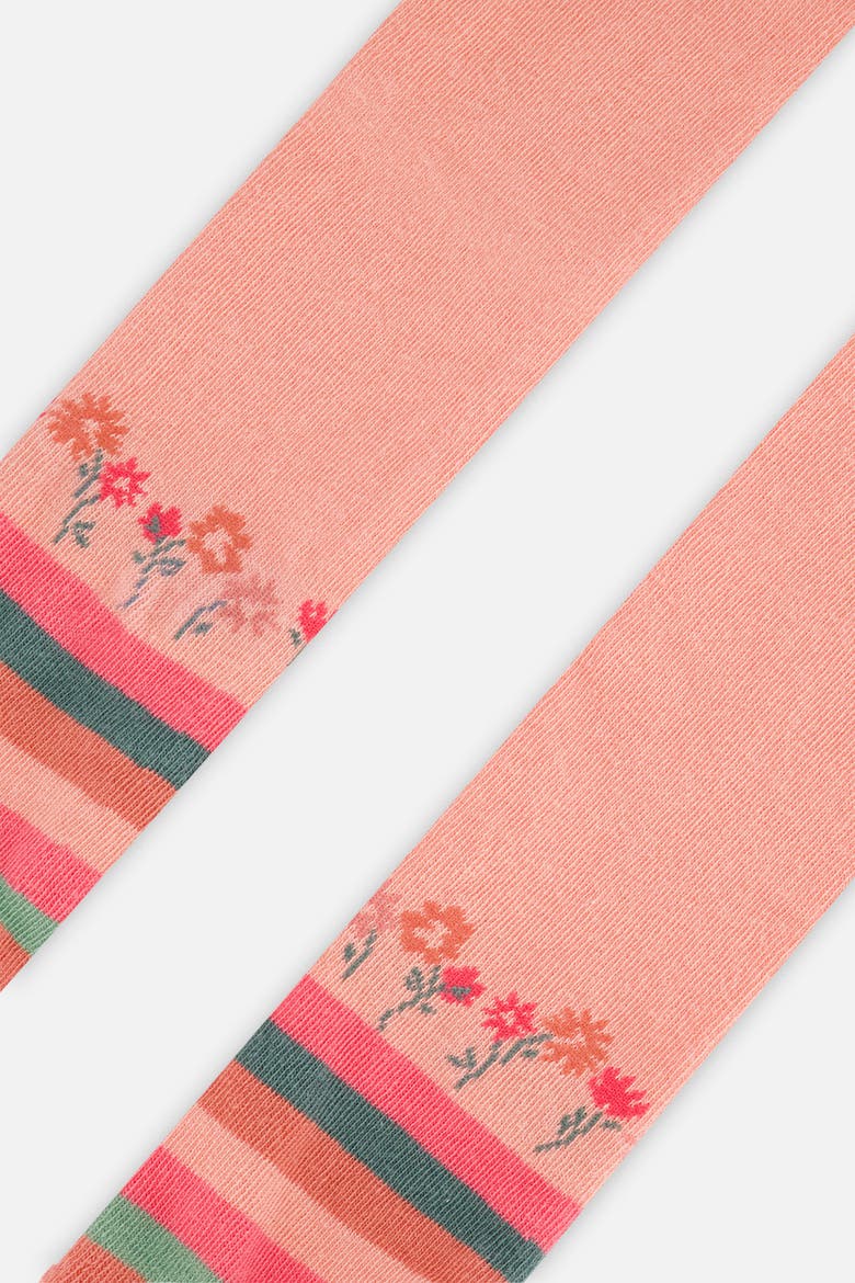 Knitted Floral Stripe Ankle Tights, Alternate, color, Very Pale Pink and Green