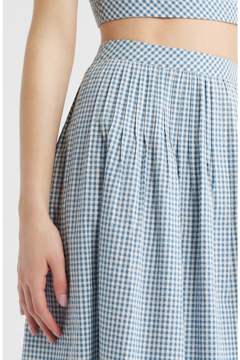 The Ame Check Maxi Skirt, Alternate, color, TEAL GINGHAM