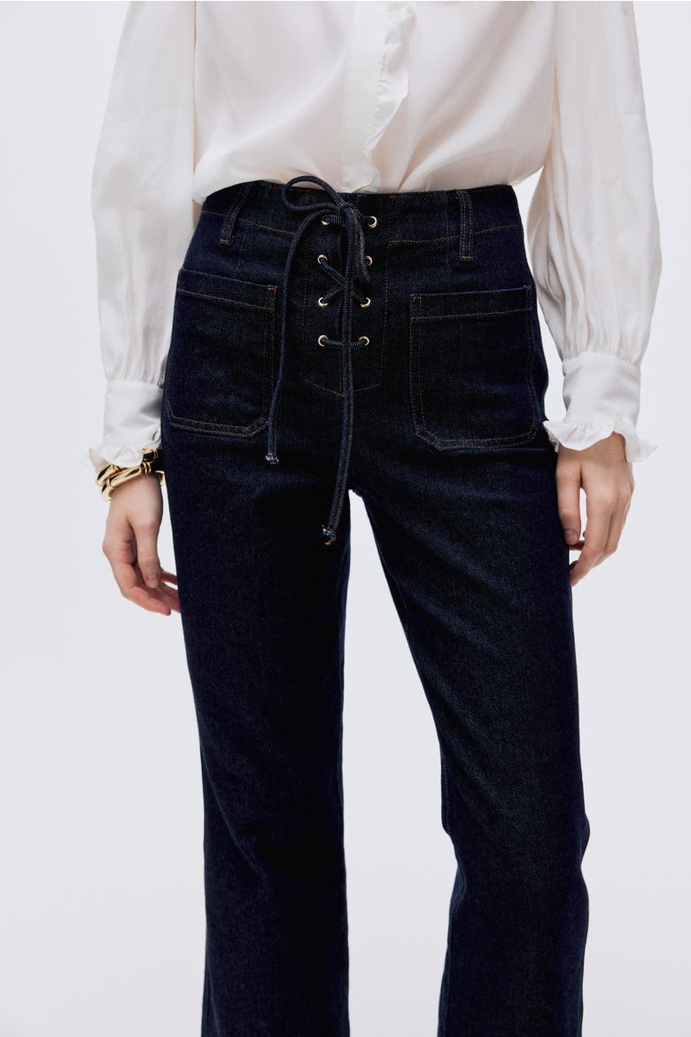Flared High Jeans, Alternate, color, Dark denim blue