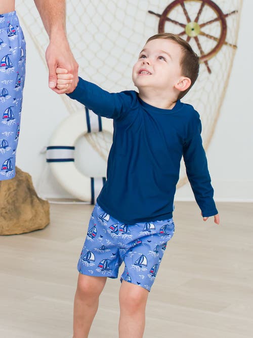 Ruggedbutts Toddler Boys Upf50+ Swim Trunks In Blue Seas The Day