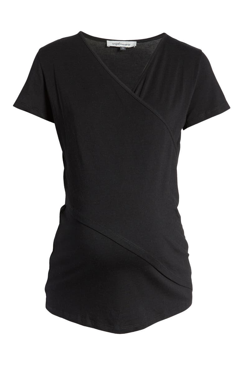 Maternity/Nursing T-Shirt, Alternate, color, BLACK