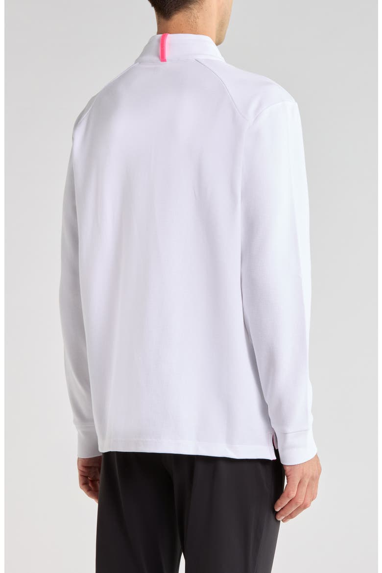 Waffle Knit Quarter Zip Pullover, Alternate, color, SNOW