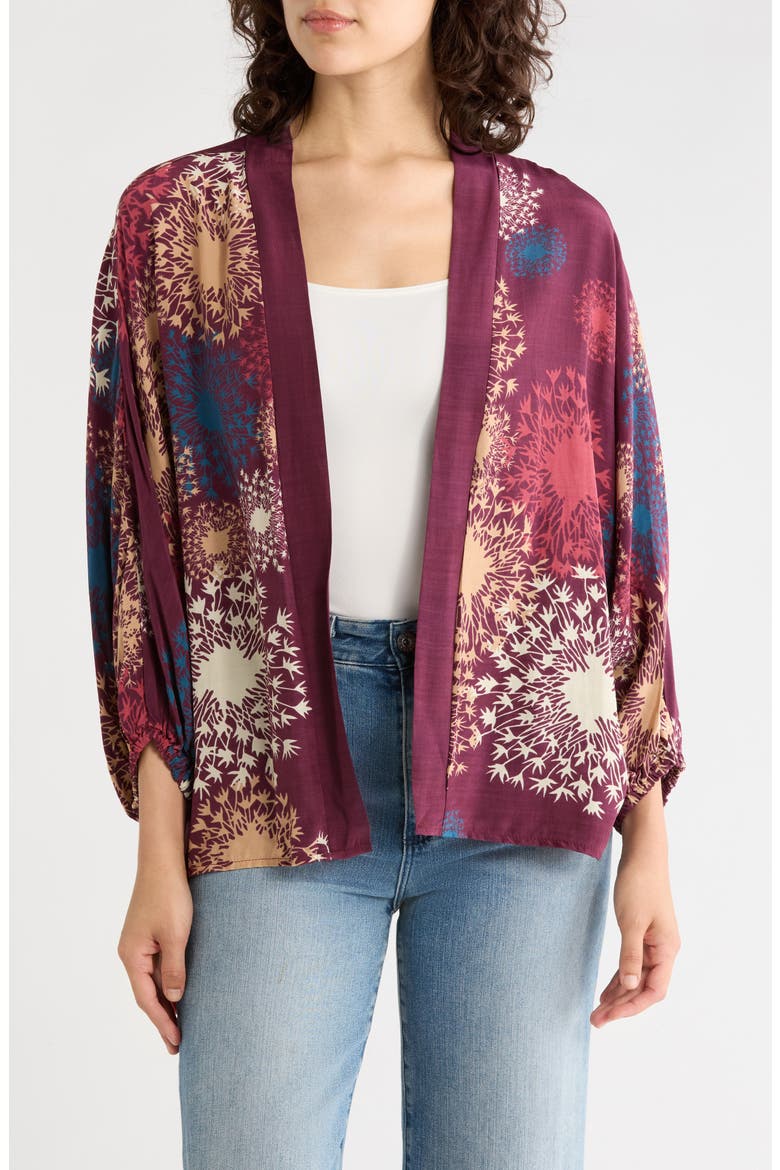 Floral Print Topper, Main, color, PURPLE