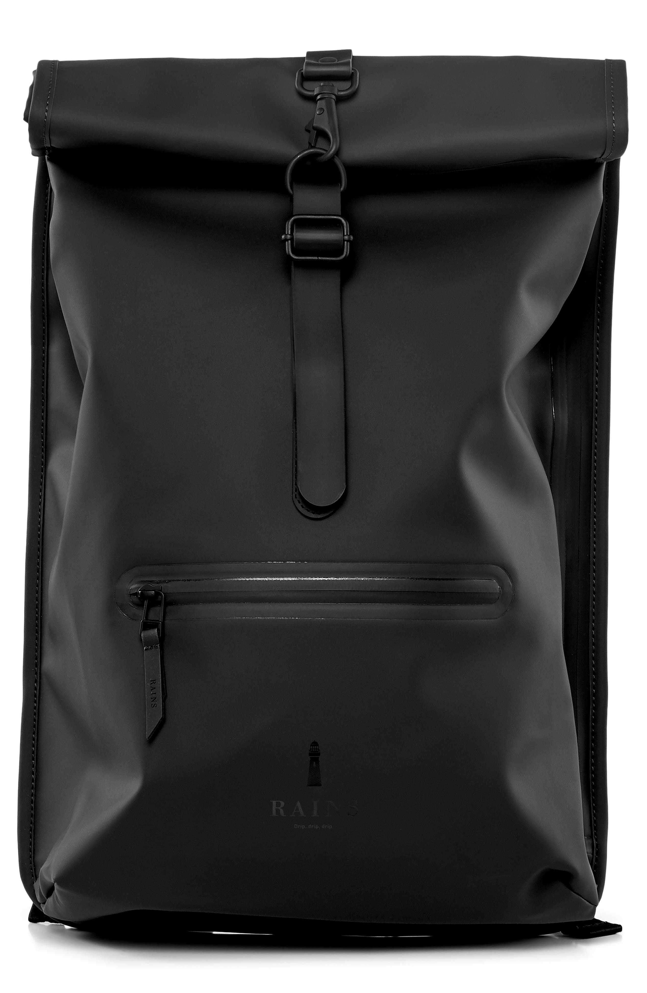 Waterproof Rolltop Backpack, Main, color, BLACK