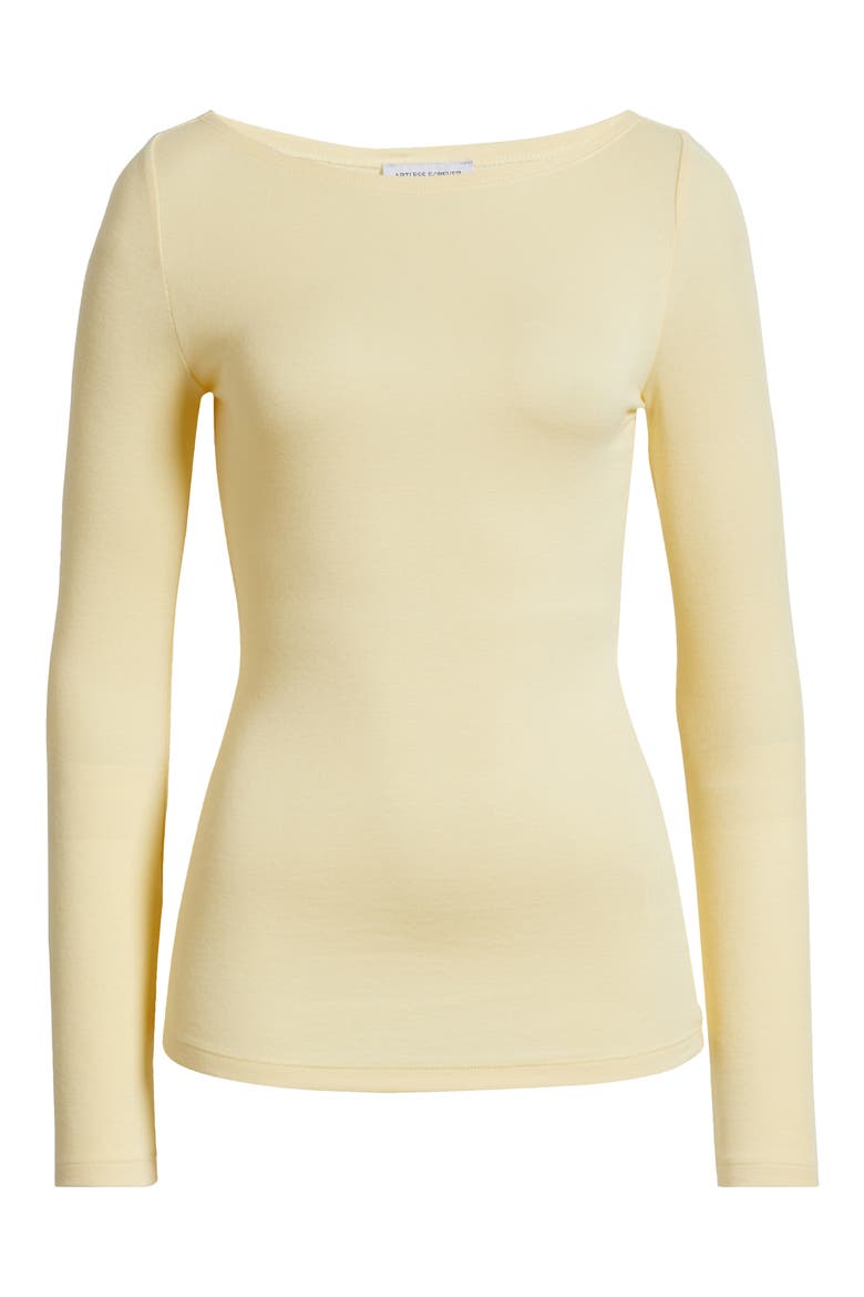 LANE BOAT NECK TOP, Alternate, color, BUTTER YELLOW