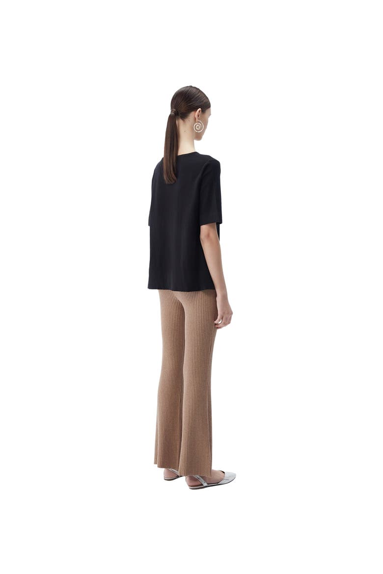 Box-Cut Cotton Silk Cashmere Blend T-Shirt, Alternate, color, black
