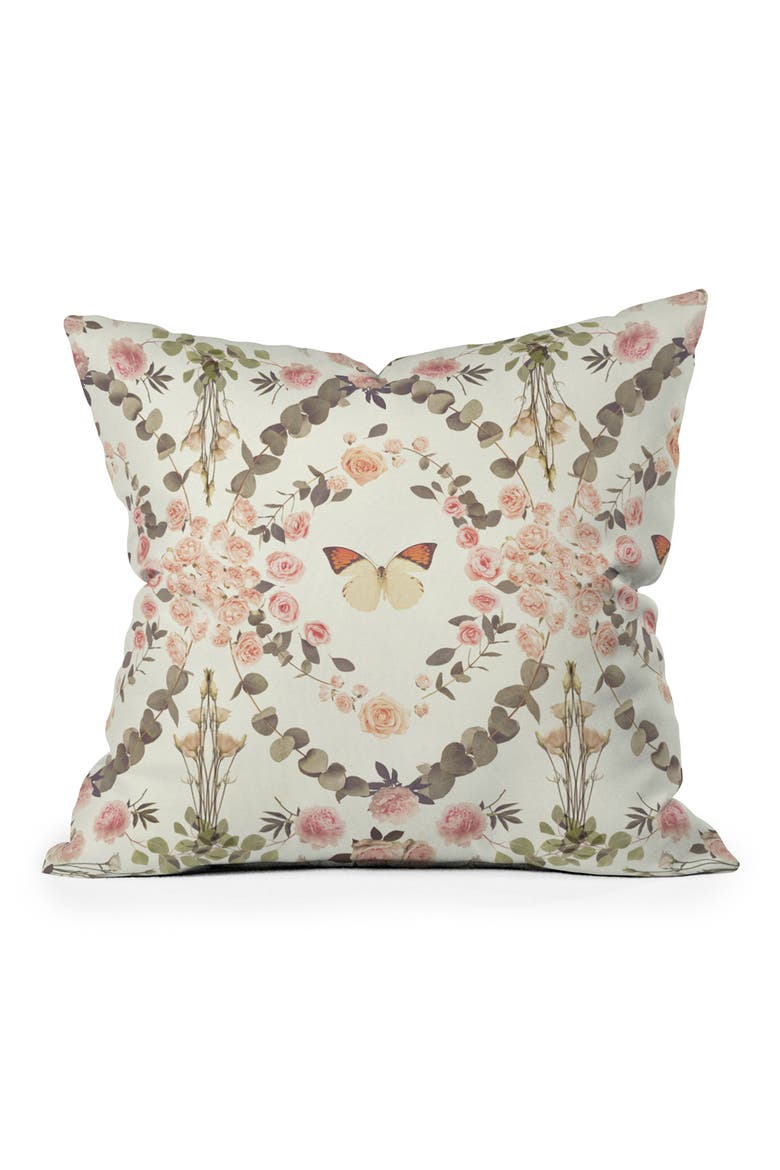 Emanuela Carratoni Butterfly Throw Pillow, Main, color, MULTI