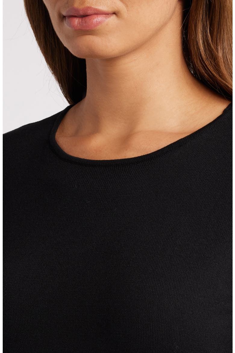 Pattern Long Sleeve Knit Dress, Alternate, color, BLACK/ WHITE