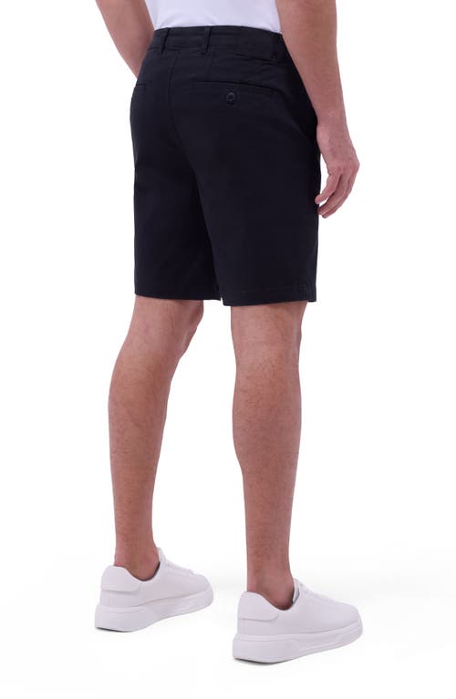 Bugatchi Presley Flat Front Stretch Cotton & Lyocell Chino Shorts In Black