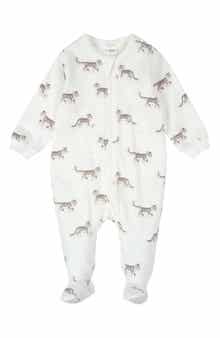 Snow Leopard Fitted One-Piece Footie