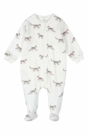 Snow Leopard Fitted One-Piece Footie