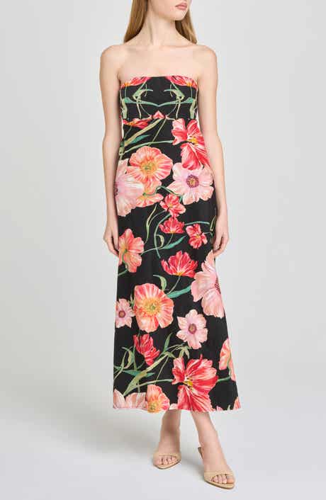 All Yours Floral Strapless Midi Dress
