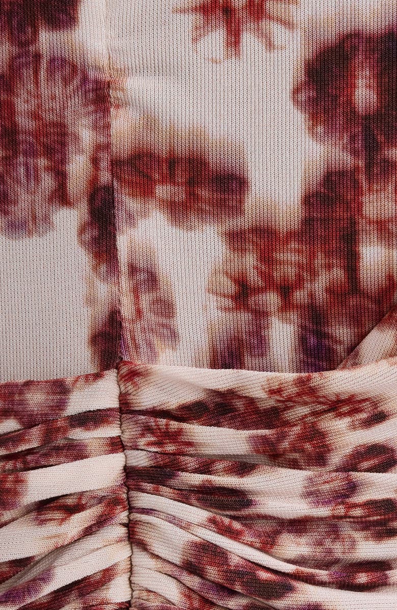 Isabel Marant Gaetane Floral Gathered Jersey Top, Alternate, color, Garnet