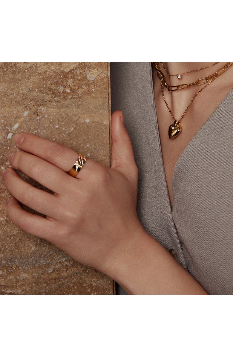 ANIA HAIE Shield Pendant Necklace, Alternate, color, Shiny Gold