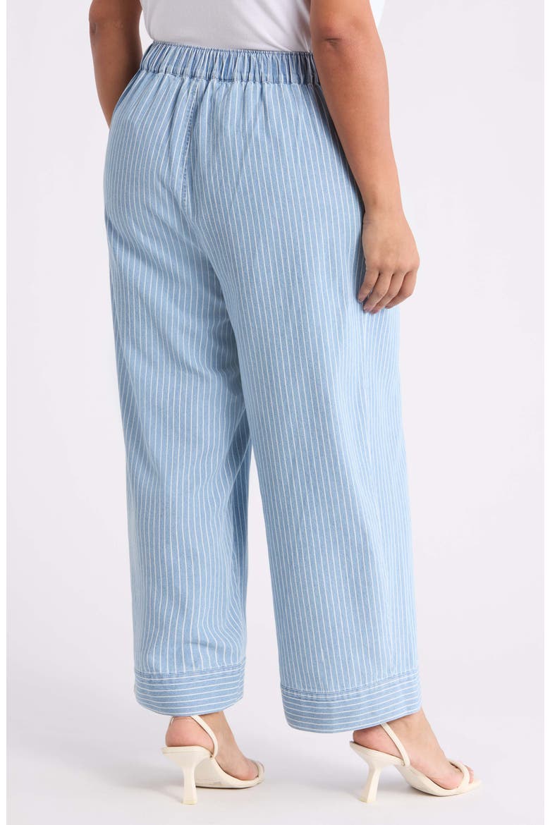 Stripe Tie Waist Pants, Alternate, color, MEDIUM WASH / WHITE