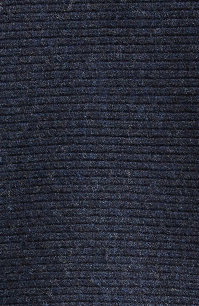 Burberry Leather Trim Rib Wool Blend Turtleneck Sweater, Alternate, color, Tarmac Grey