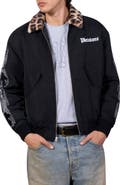PLEASURES Angel Demon Embroidered Graphic Flight Jacket