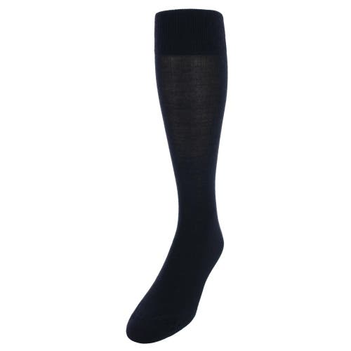Trafalgar Sutton Over The Calf Fine Merino Wool Socks In Black