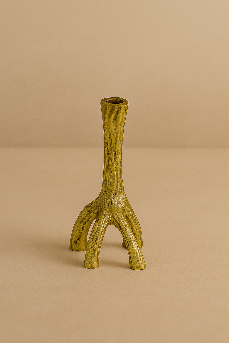 Rooted Candle Holder, Alternate, color, Gold - Tall
