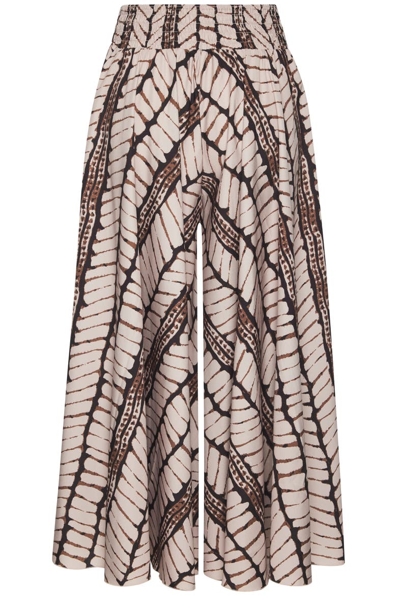 Printed Flowy Culottes, Alternate, color, Beige & Brown