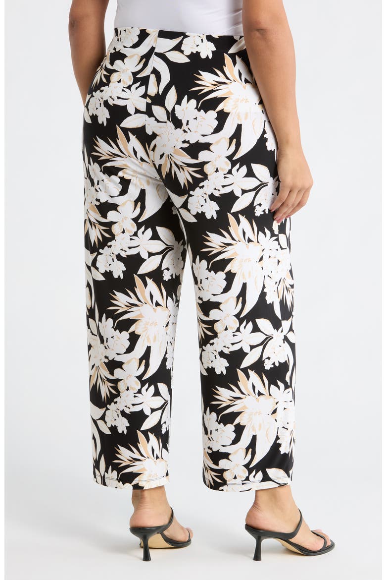 Print Knit Crop Wide Leg Pants, Alternate, color, ANNE BLACK MULTI