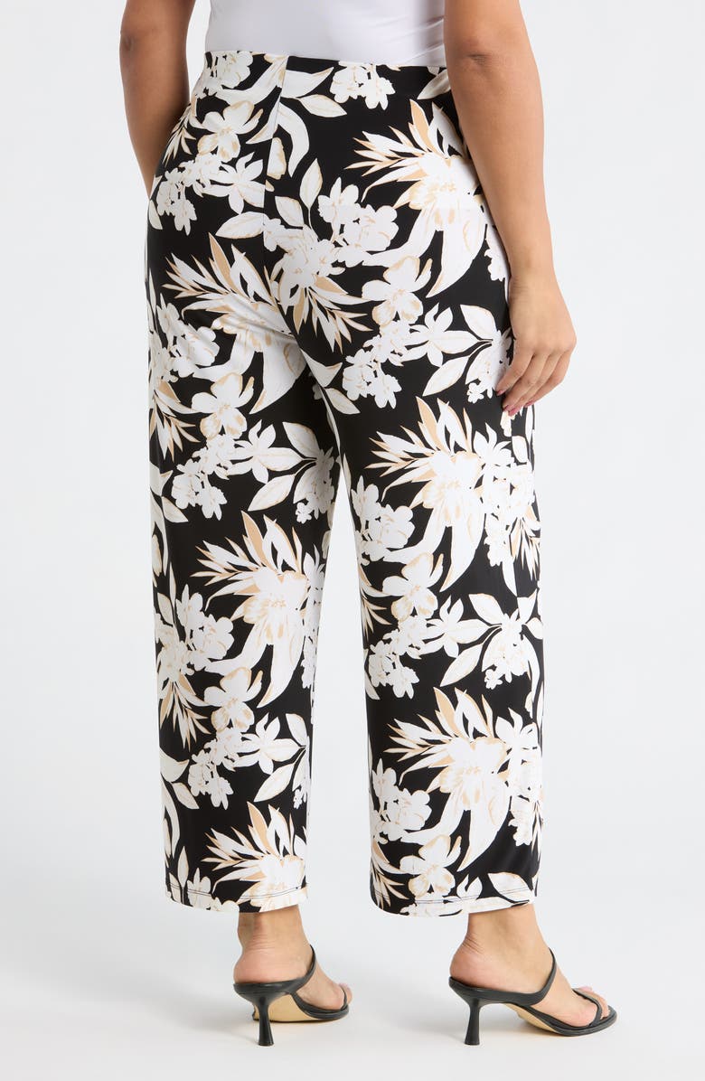 AK ANNE KLEIN Print Knit Crop Wide Leg Pants, Alternate, color, Anne Black Multi