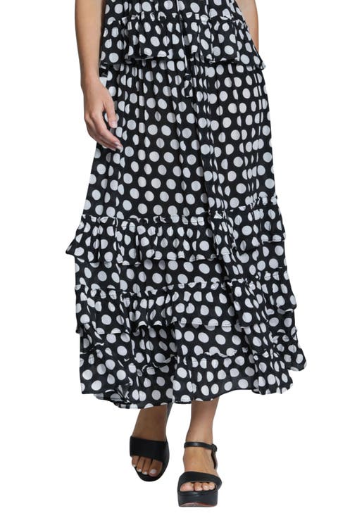 Tiered Pull-On Midi Skirt