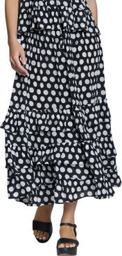 APNY Tiered Pull-On Midi Skirt