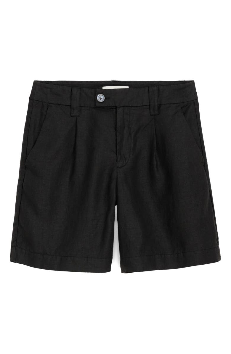 Alex Mill Luna Pleated Linen Shorts, Alternate, color, Black
