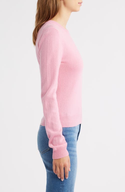 Reformation Lian Crewneck Cashmere Sweater In Pink