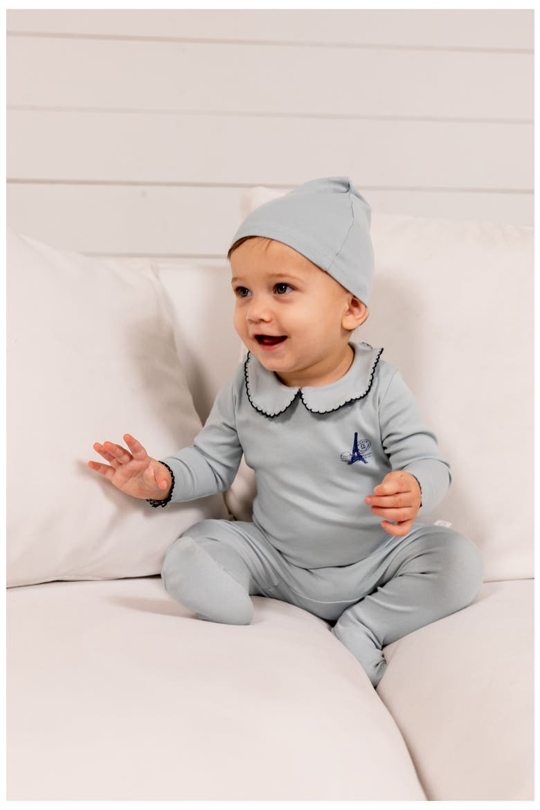French Grandpa Footie for Baby Boy, Alternate, color, Blue