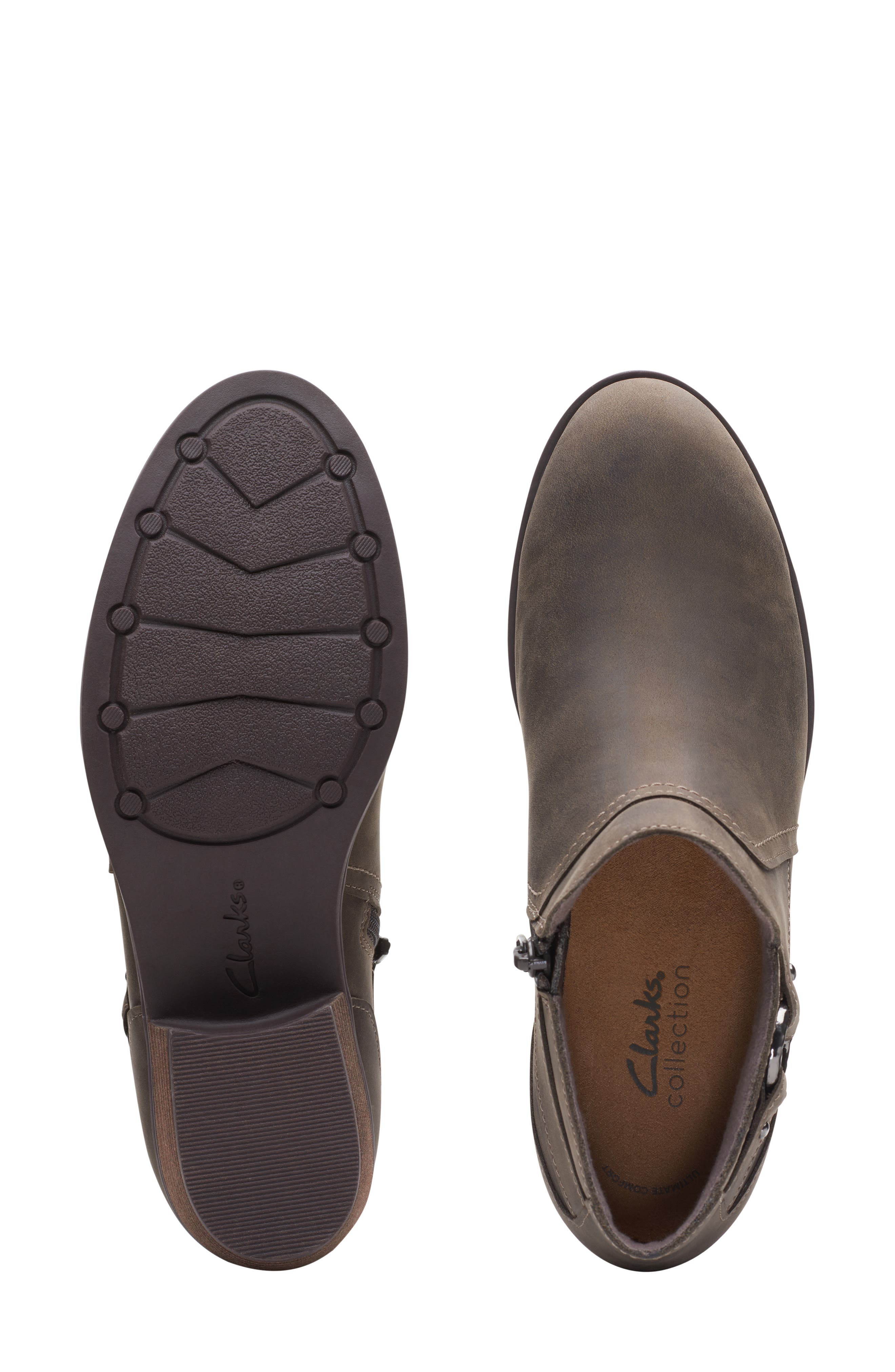 Clarks<sup>®</sup> Charlton Grace Ankle Boot, Alternate, color, Taupe Oily Lea