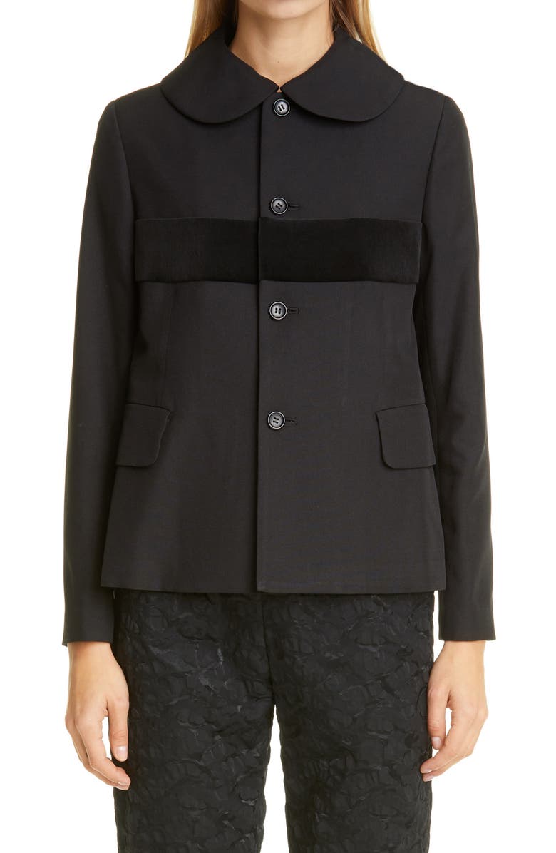 Comme des Garçons Velveteen Detail Blazer, Main, color,