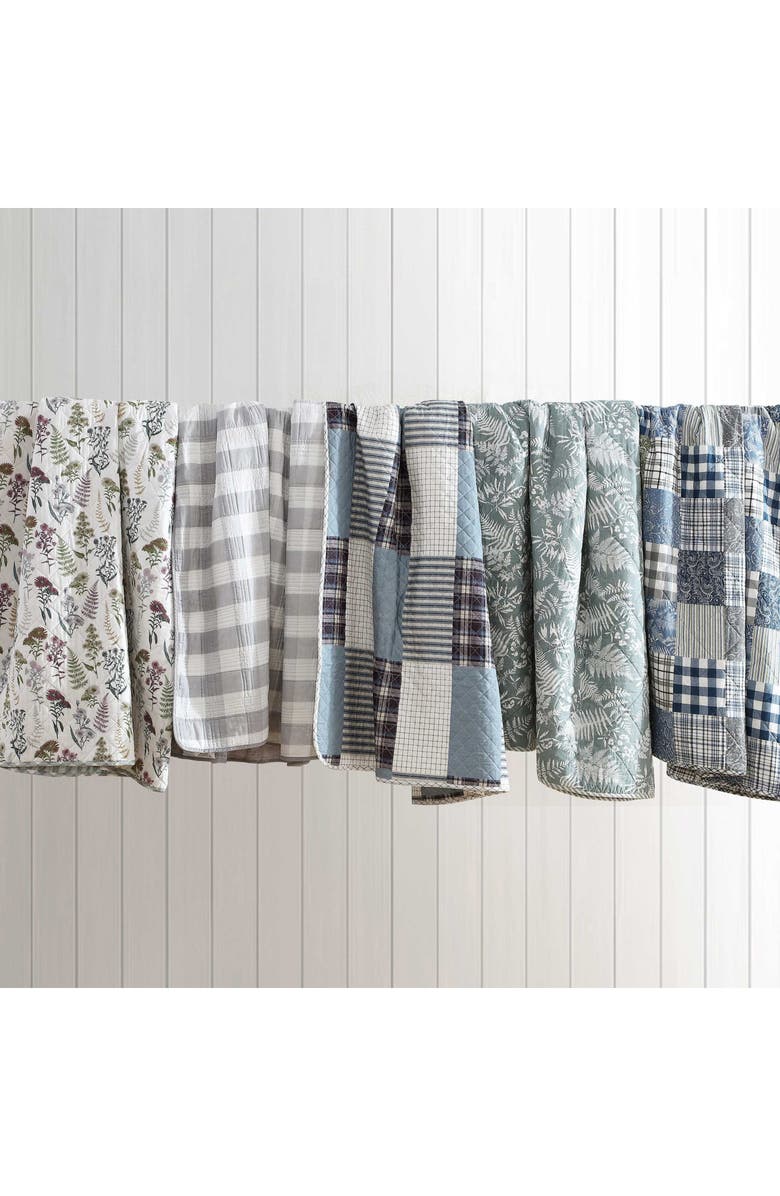 Eddie Bauer Flower Field Cotton Quilt 3-Piece Set, Alternate, color, White/ Grey/ Green