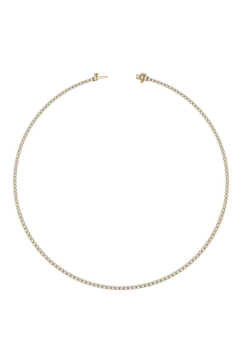 18K Gold Round Cut Lab Created Diamond Tennis Necklace - 4.0 ctw (Nordstrom Exclusive), Alternate, color, 18K YELLOW GOLD