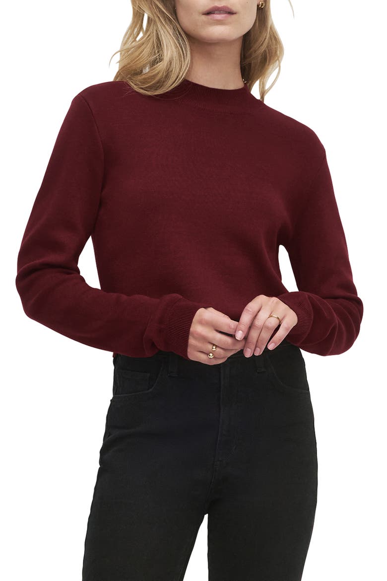 The Whitney Mock Neck Sweater, Main, color, VINO