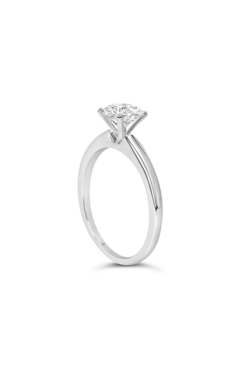 14K White Gold 1.0 Cttw Round Lab Grown Diamond Engagement Ring, Alternate, color, White