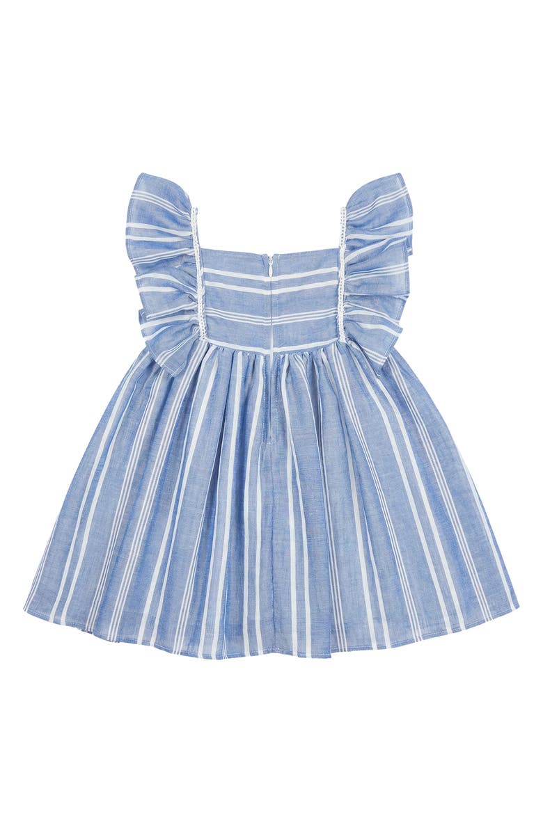 Pippa & Julie Kids' Terrie Stripe Chambray Dress, Alternate, color, Blue