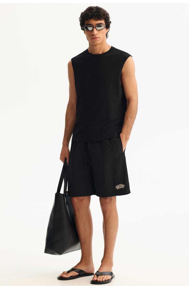 H&M Long Swim Shorts, Alternate, color, Black