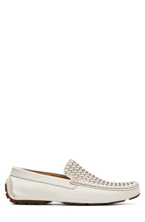 Donald Pliner Woven Leather Driver In Off White/offw