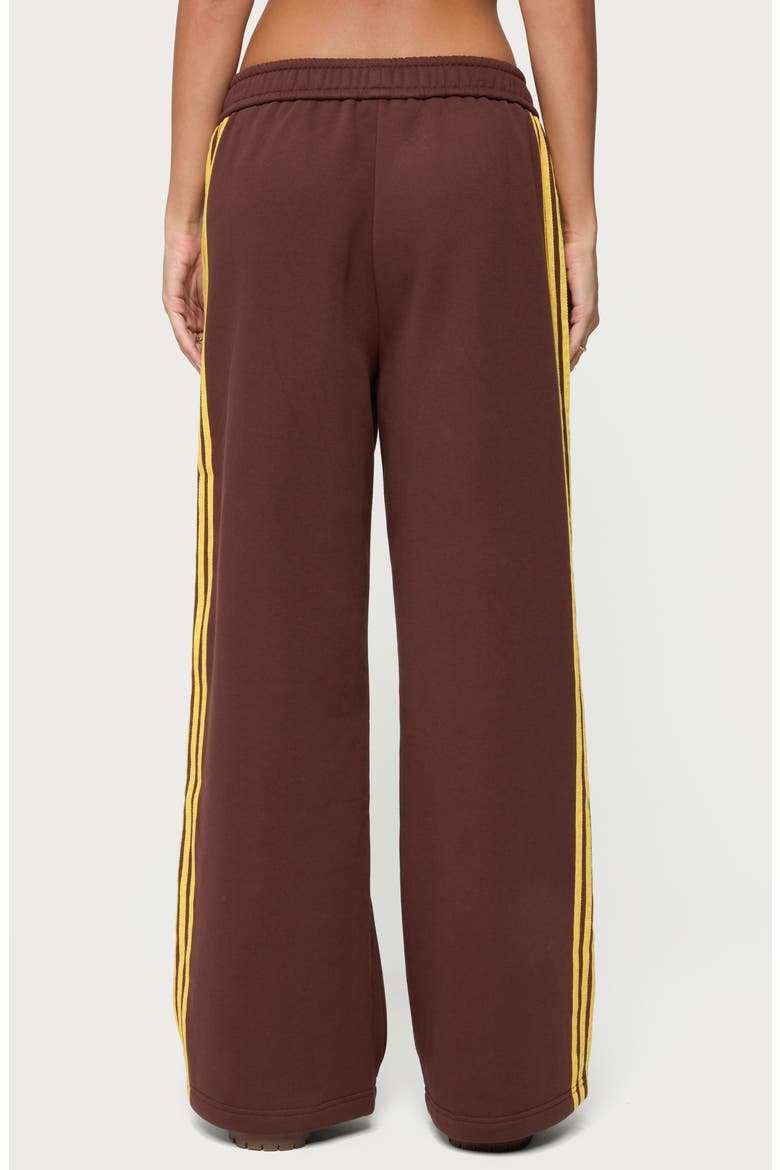 Sorin Side Stripe Wide Leg Sweatpants, Alternate, color, BROWN