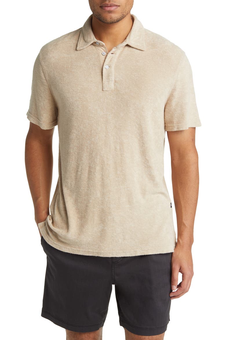Rhen Terry Cloth Polo, Main, color, CHICKPEA