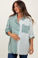 PinkBlush Colorblock Stripe Oversized Button Down