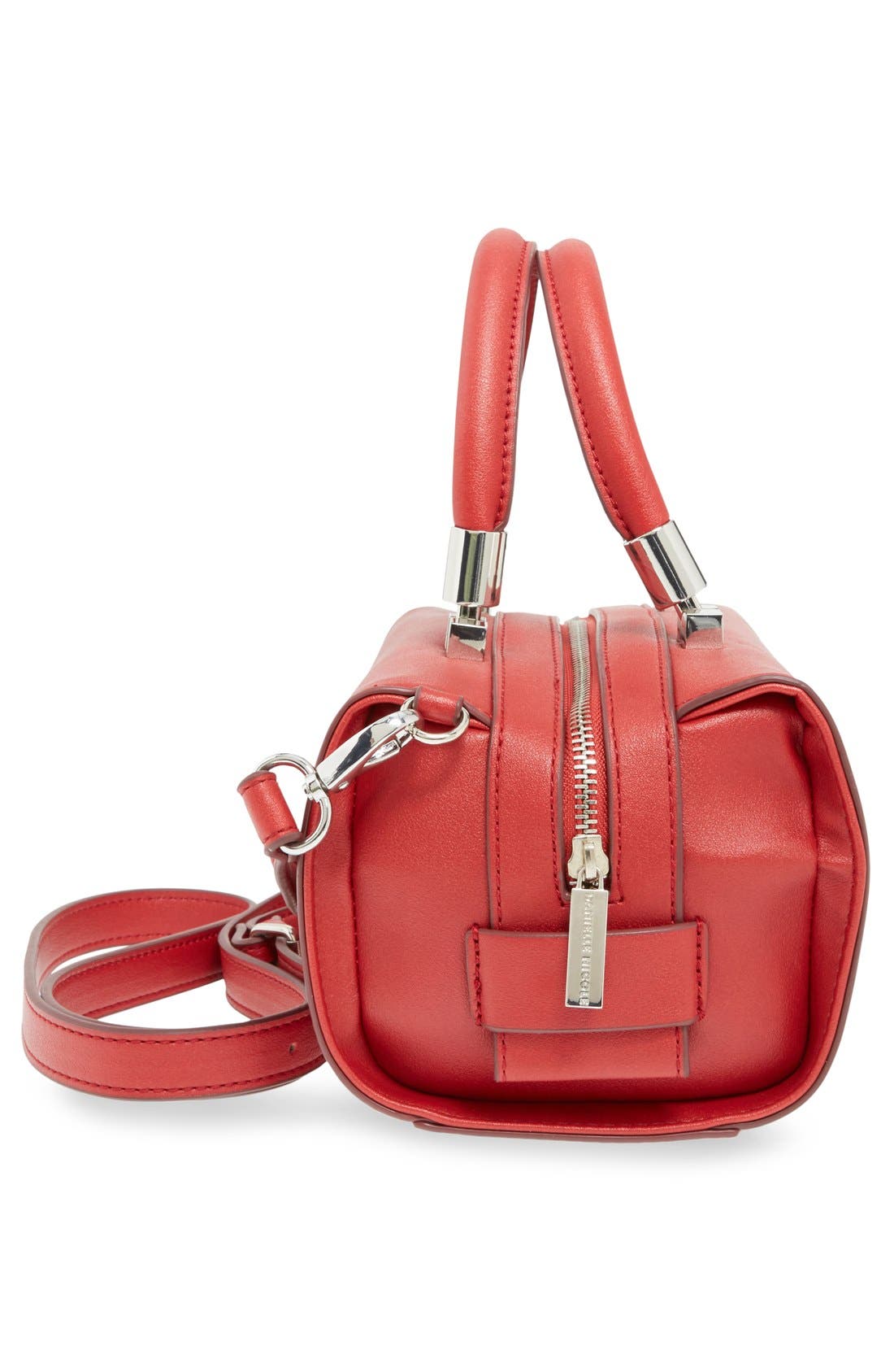 'Whitney' Faux Leather Crossbody Bag, Alternate, color, RED
