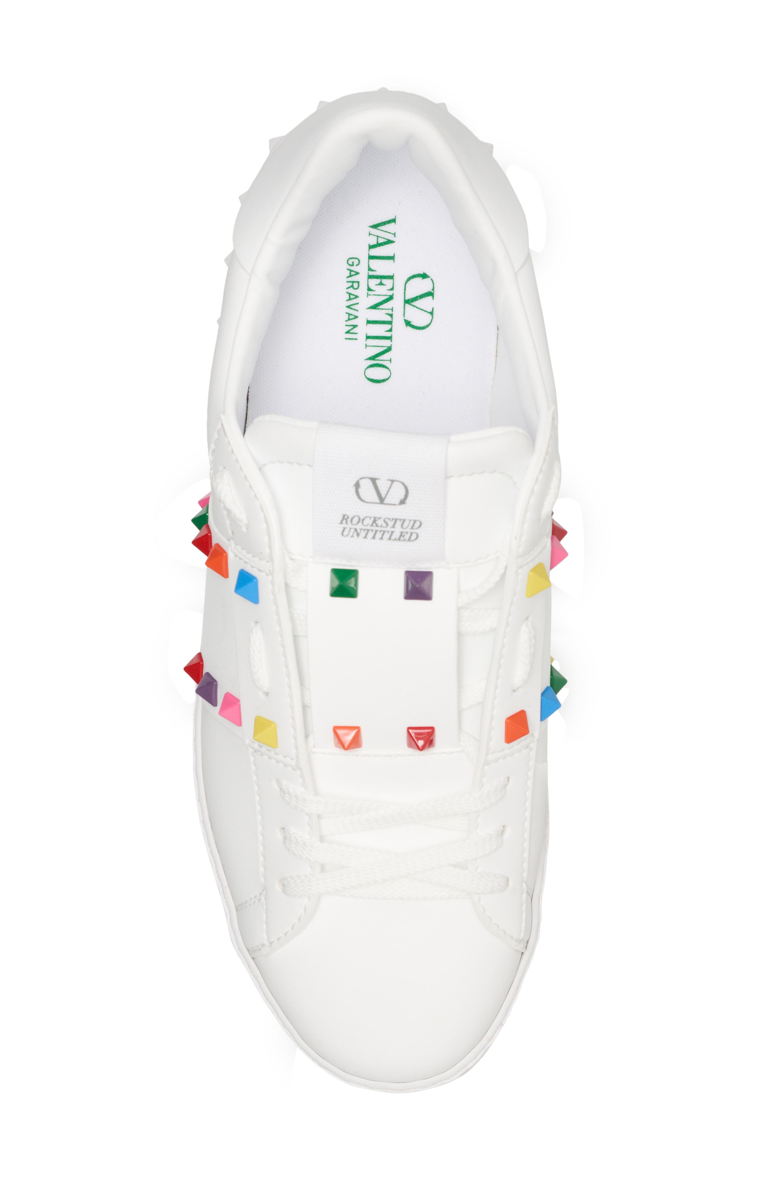 Valentino Garavani Valentino Open For a Change Rainbow Studded Sneaker, Alternate, color, 