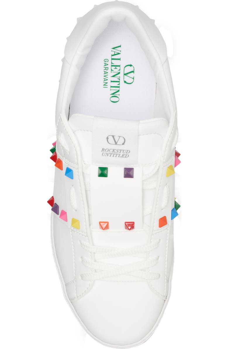 Valentino Garavani Valentino Open For a Change Rainbow Studded Sneaker, Alternate, color,