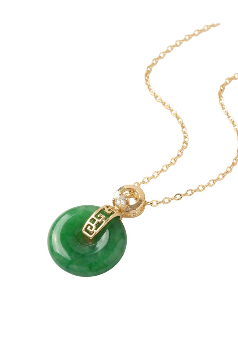 Donut Green jade pendant necklace, Alternate, color, Green