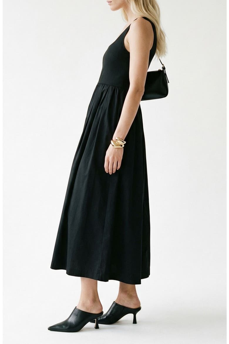 Ane Midi Dress, Alternate, color, BLACK